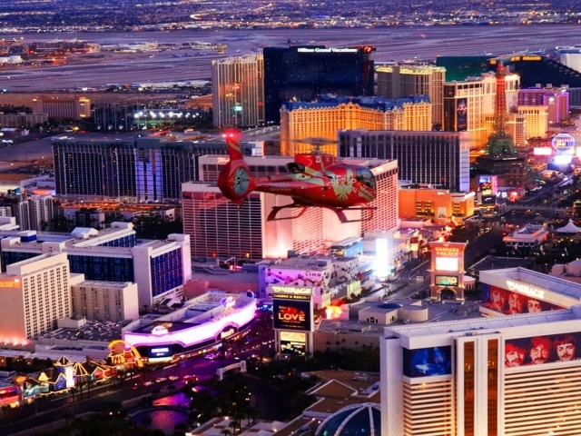 Las Vegas, Strip Night Helicopter Tour, 10-15 Minute Scenic Flight with Optional Hotel Pickup