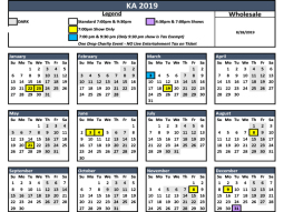 2019 KA Calendar